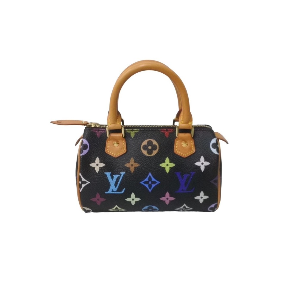LOUIS VUITTON Speedy handbag Monogram Multicolore Multicolor Black Gold